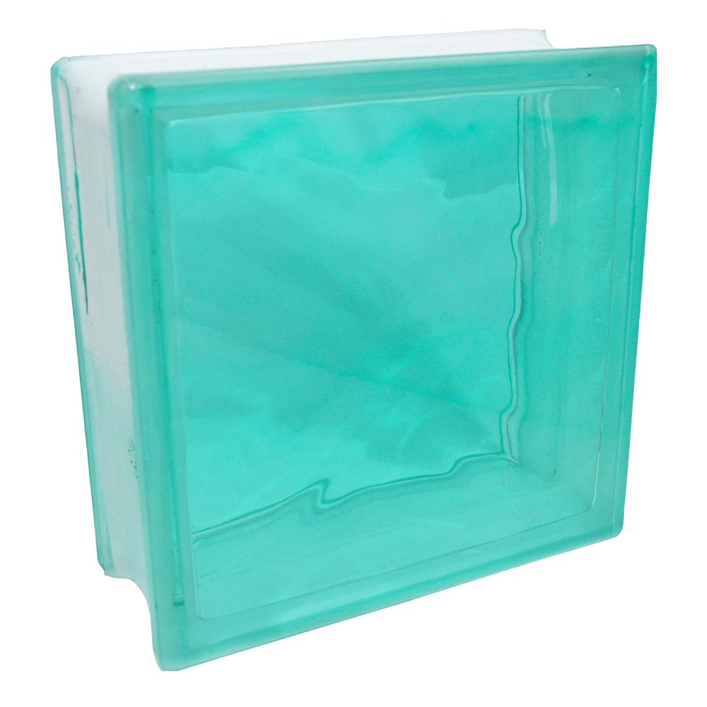 อิฐแก้ว 19x19x8 ซม. ช้างแก้ว พริ้วแก้ว สีเขียว