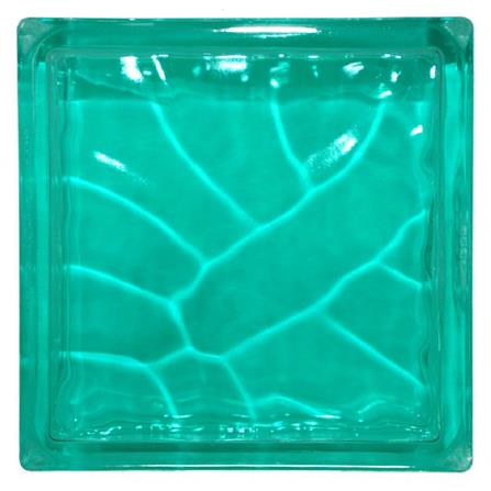 อิฐแก้ว 19x19x8 ซม. ช้างแก้ว พริ้วแก้ว สีเขียว