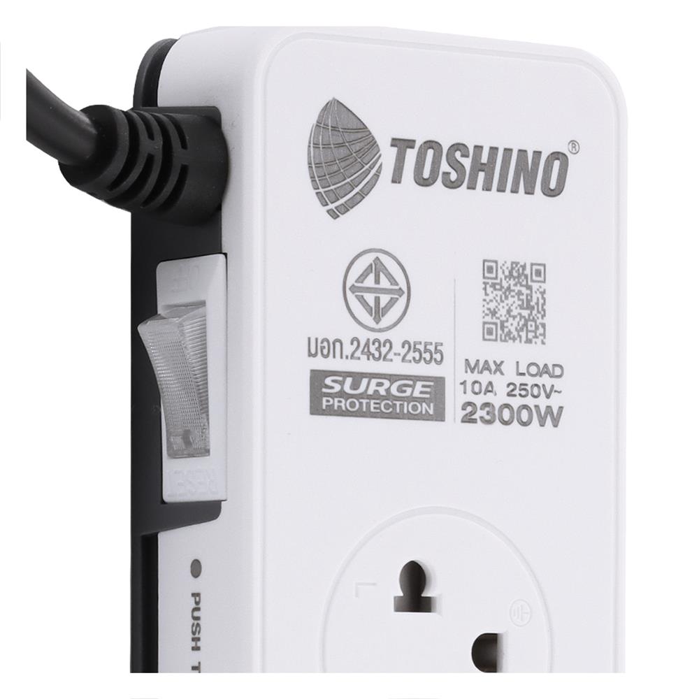 รางปลั๊กไฟ 3 ช่อง 3 USB TOSHINO CW-33USB 2 เมตร