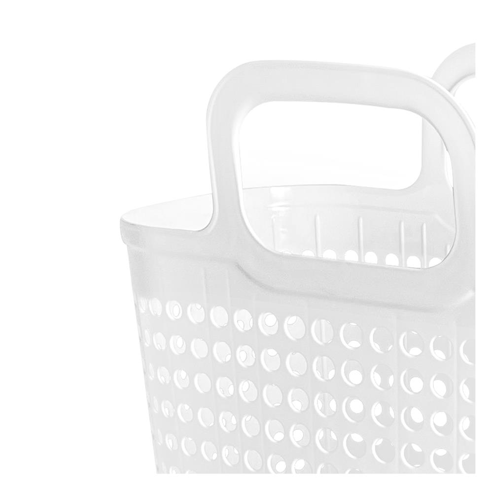 ตะกร้าผ้าเหลี่ยมหูหิ้ว PLIM BUBBLE SIZE L สีขาว