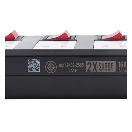 รางปลั๊กไฟ 5 ช่อง 5 สวิตซ์ TOSHINO TIS515 3 ม. สีดำ_3