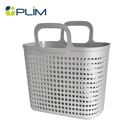 ตะกร้าผ้าเหลี่ยมหูหิ้ว PLIM BUBBLE SIZE L สีเทา