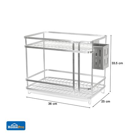 ชั้นคว่ำจานสเตนเลสติดผนัง 2 ชั้น 40 ซม. KECH HEFTY_6