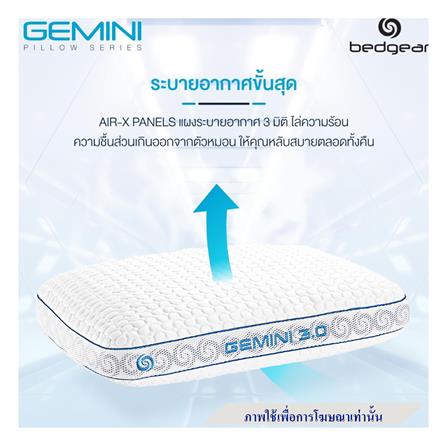 หมอนสุขภาพ เมมโมรี่โฟม BEDGEAR GEMINI 0.0 19x26 นิ้ว สีขาว_3