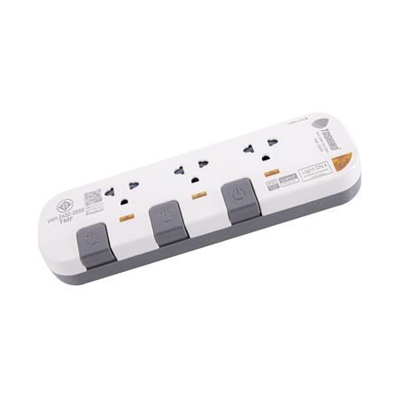 รางปลั๊กไฟ 3 ช่อง 3 สวิตซ์ TOSHINO P3375 3 ม. สีขาว/เทา_1