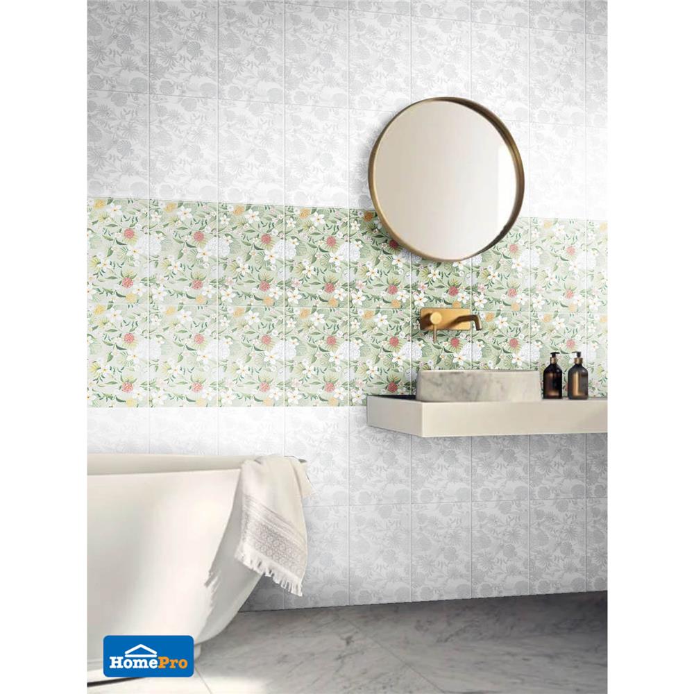 กระเบื้องผนัง 10x16 นิ้ว COTTO มาดมัวเซลล์ เดคโค่ เขียว HYG PM 1 ตร.ม.