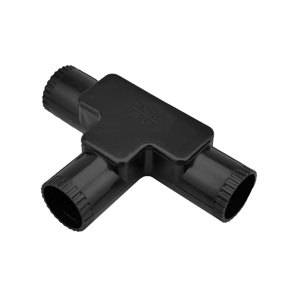 ข้อต่อฝาเปิด 3 ทาง HACO 25 มม. สีดำ