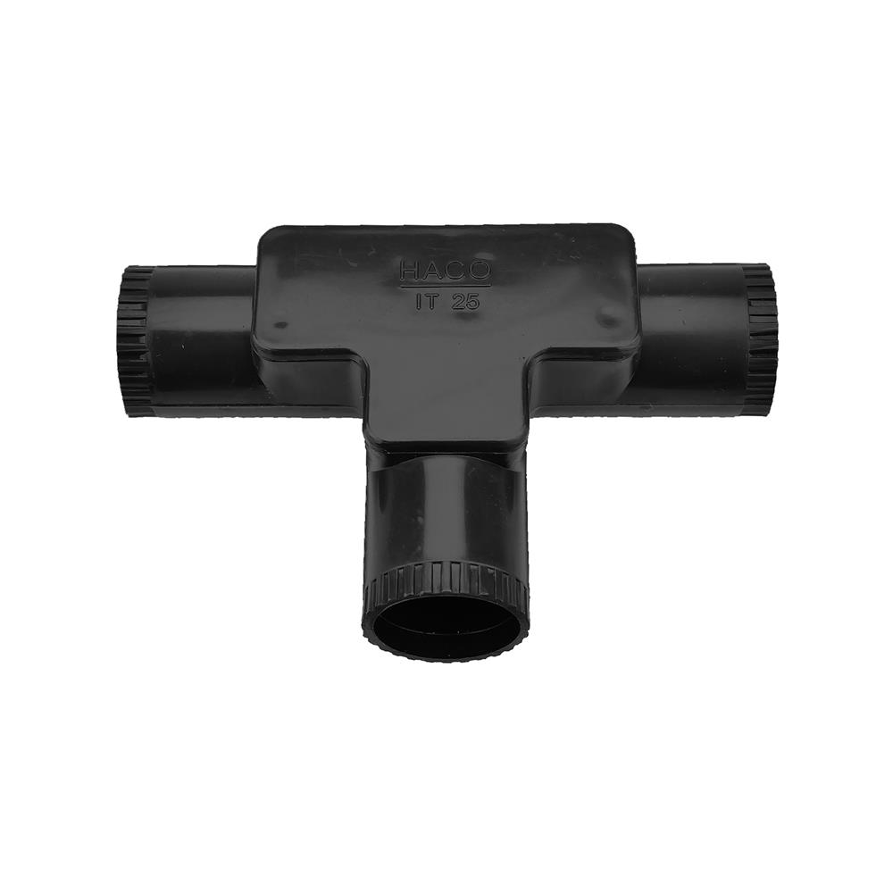 ข้อต่อฝาเปิด 3 ทาง HACO 25 มม. สีดำ