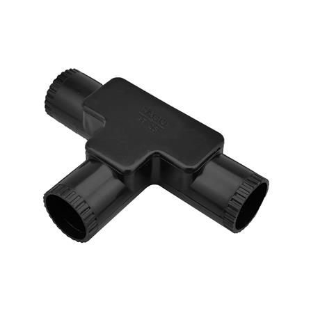 ข้อต่อฝาเปิด 3 ทาง HACO 25 มม. สีดำ