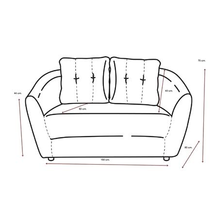 โซฟา 2 ที่นั่ง AS FURNITURE ZAYLA LBKD36 PVC สีดำ_4