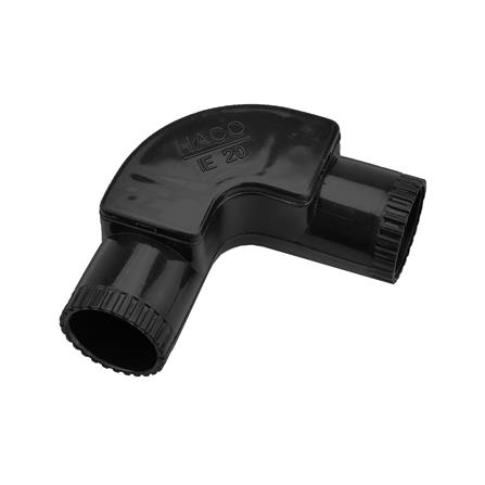 ข้อต่อโค้ง 90 องศา ฝาเปิด HACO IE20 20 มม.สีดำ_0