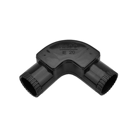 ข้อต่อโค้ง 90 องศา ฝาเปิด HACO IE20 20 มม.สีดำ_1