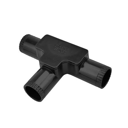 ข้อต่อฝาเปิด 3 ทาง HACO 20 มม. สีดำ