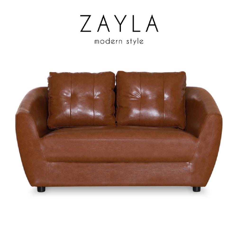 โซฟา 2 ที่นั่ง AS FURNITURE ZAYLA LBWB21 PVC สีน้ำตาลอ่อน