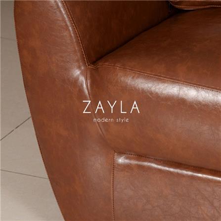 โซฟา 2 ที่นั่ง AS FURNITURE ZAYLA LBWB21 PVC สีน้ำตาลอ่อน_4