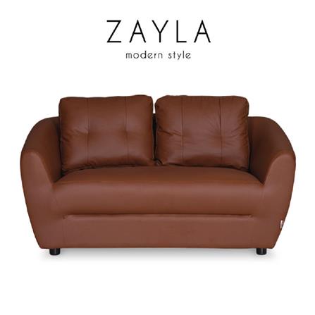 โซฟา 2 ที่นั่ง AS FURNITURE ZAYLA LBWD41 PVC สีน้ำตาลอ่อน_4