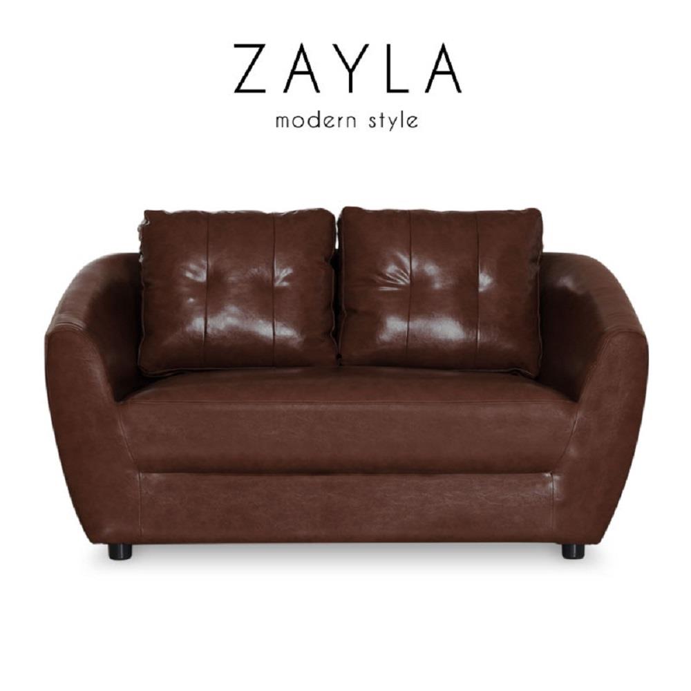 โซฟา 2 ที่นั่ง AS FURNITURE ZAYLA LBWB22 PVC สีน้ำตาลเข้ม