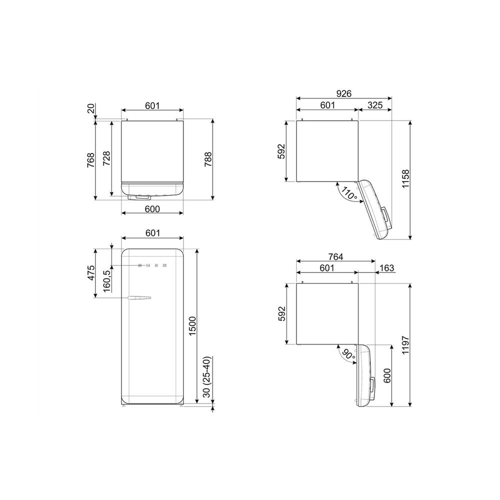 ตู้เย็น 1 ประตู SMEG FAB28RRD5 9.93 คิว สีแดง