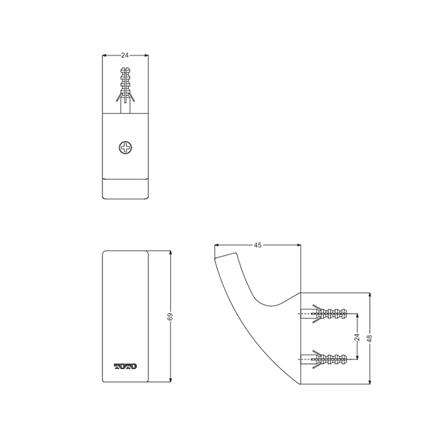 ขอแขวนผ้า TOTO YRH903 สีโครม_1