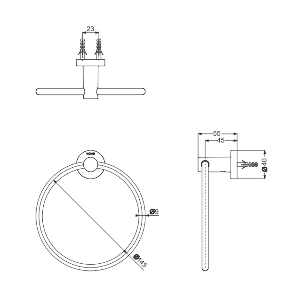 ห่วงแขวนผ้า TOTO YTT406 สีโครม