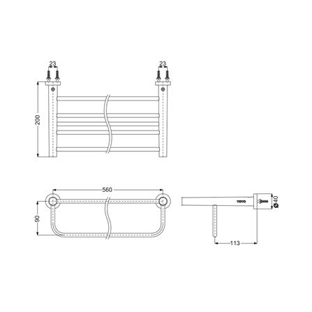ราวแขวนผ้า TOTO YTS406B สีโครม_1