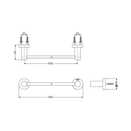 ราวแขวนผ้า TOTO YT406S4R สีโครม_1