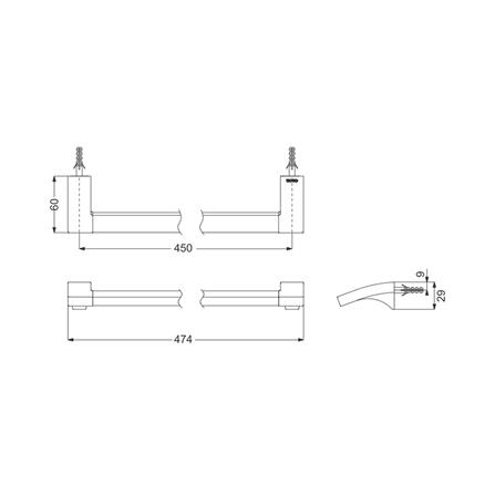ราวแขวนผ้า TOTO YT903S4 สีโครม_1