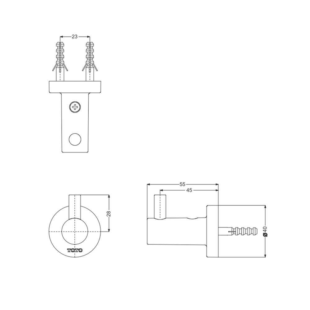 ขอแขวนผ้า TOTO YRH406 สีโครม