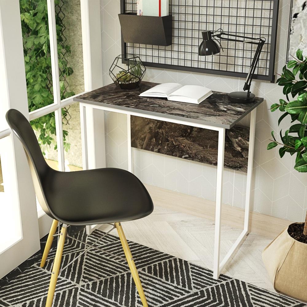 โต๊ะทำงานไม้ SURE HBD-845 80 ซม. ลายหิน/ดำ