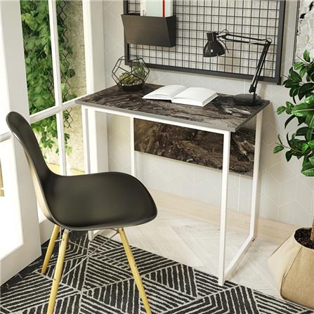 โต๊ะทำงานไม้ SURE HBD-845 80 ซม. ลายหิน/ดำ_3