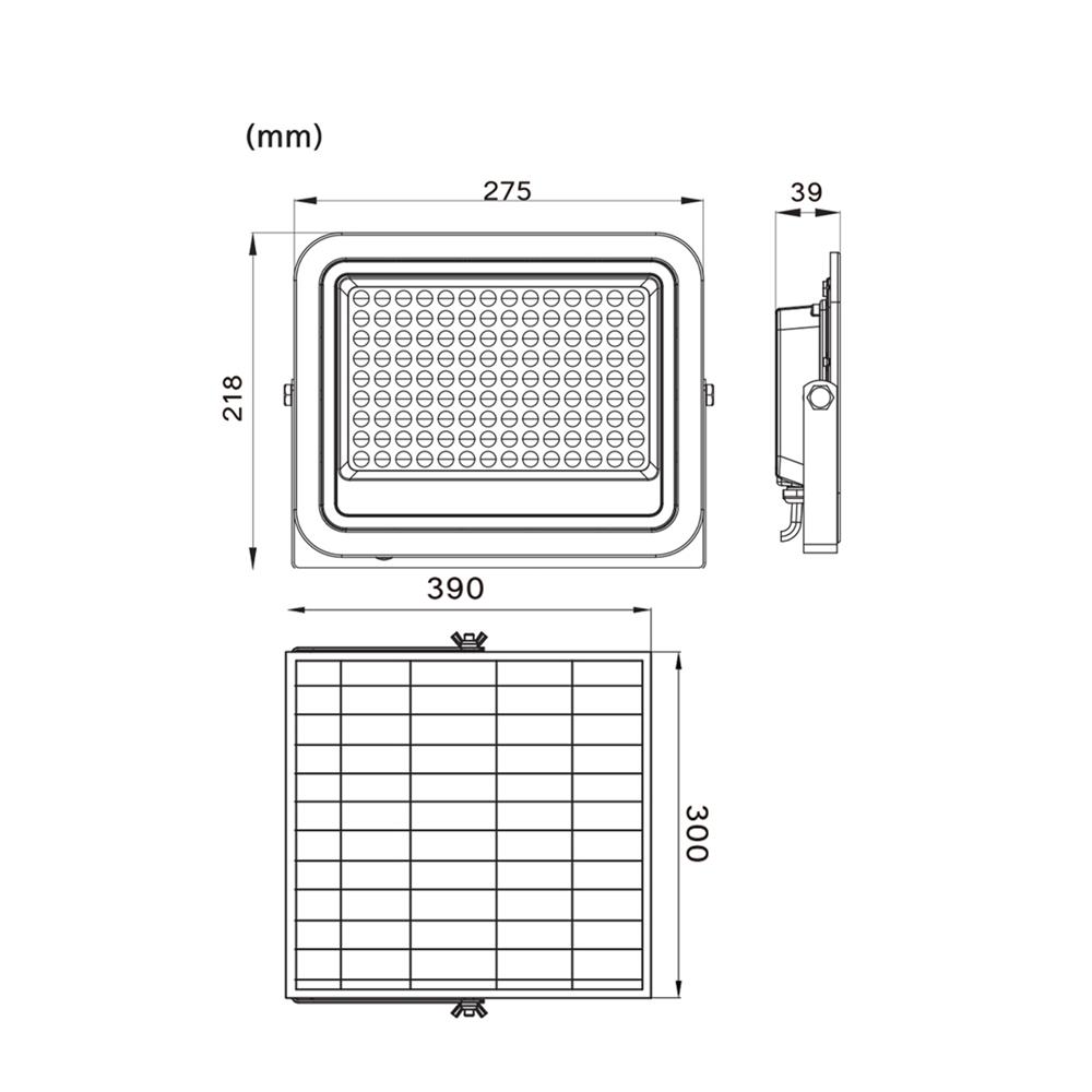 สปอตไลท์ SOLAR SHINING S-FD200656-3SL 200 วัตต์ DAYLIGHT สีดำ
