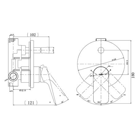 ก๊อกผสมยืนอาบ TOTO TTBR302KR_1