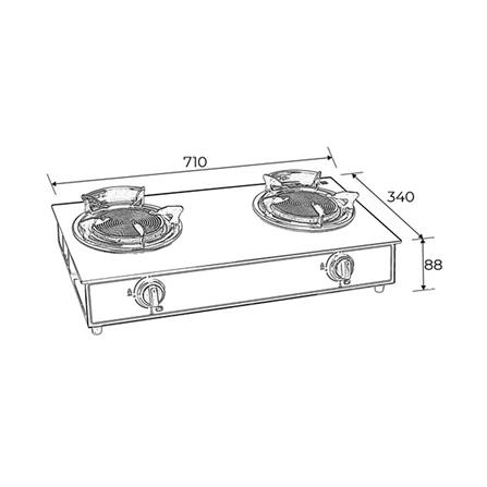 เตาแก๊สตั้งโต๊ะ 2 หัวแก๊ส LINEA GDF 2G GLASS_4
