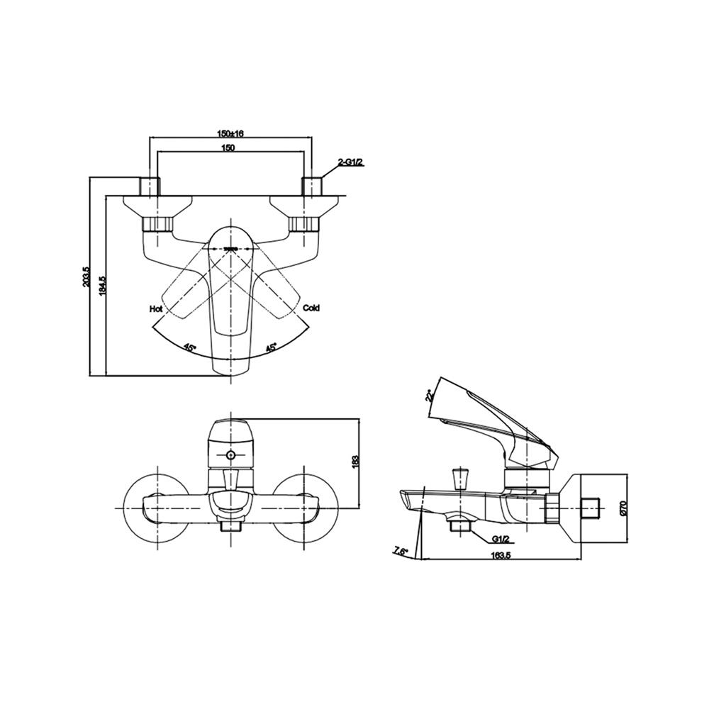 ก๊อกผสมอ่างอาบ TOTO TTMC301K