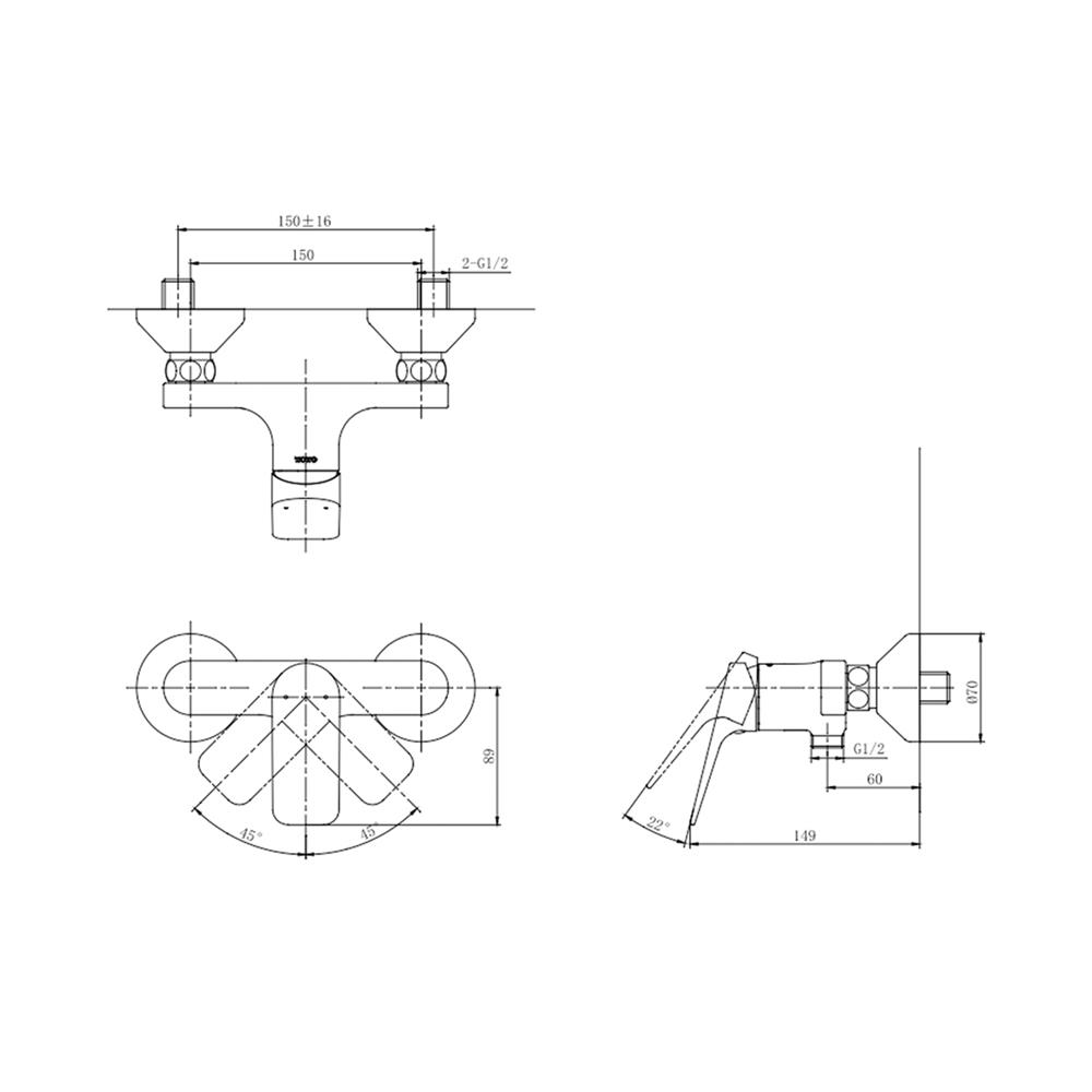 ก๊อกผสมยืนอาบ TOTO TTMR304K
