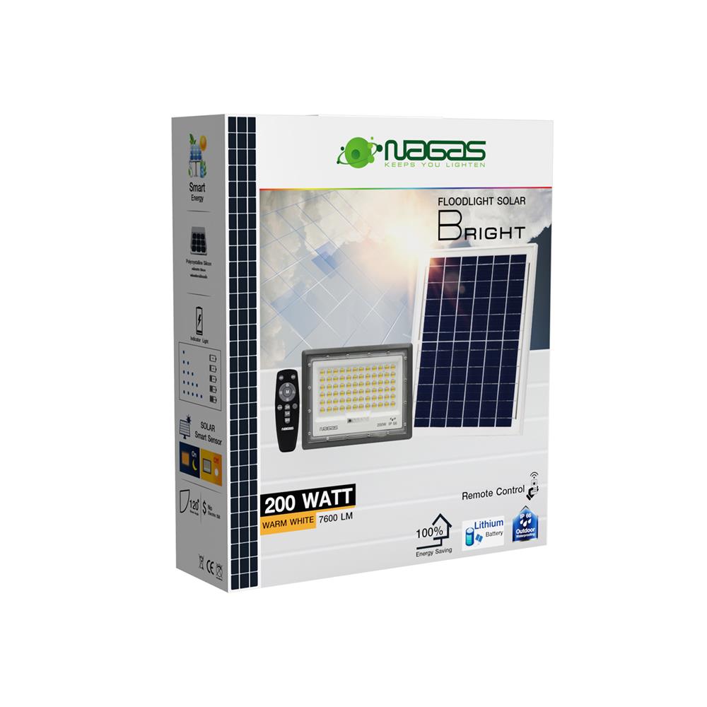 สปอตไลท์ SOLAR NAGAS BRIGHT 200 วัตต์ WARM WHITE สีเทา