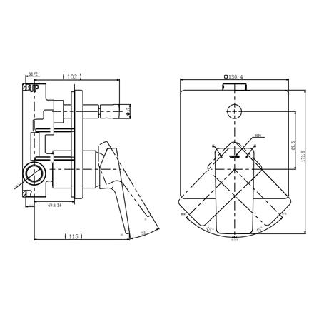 ก๊อกผสมยืนอาบ TOTO TTBR305KR_1