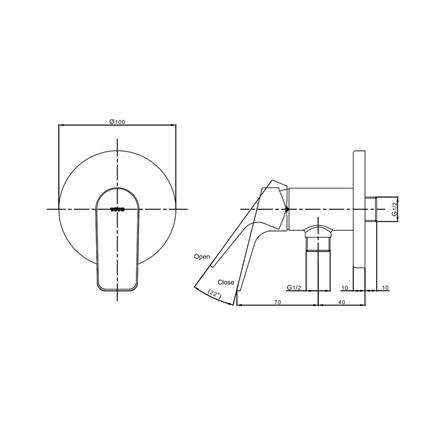 วาล์วฝักบัว 1 ทาง TOTO TTWR106KR_1