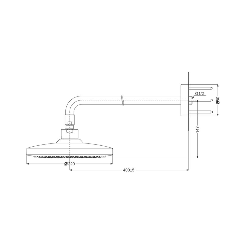 ฝักบัวก้านแข็ง TOTO TBW01003T