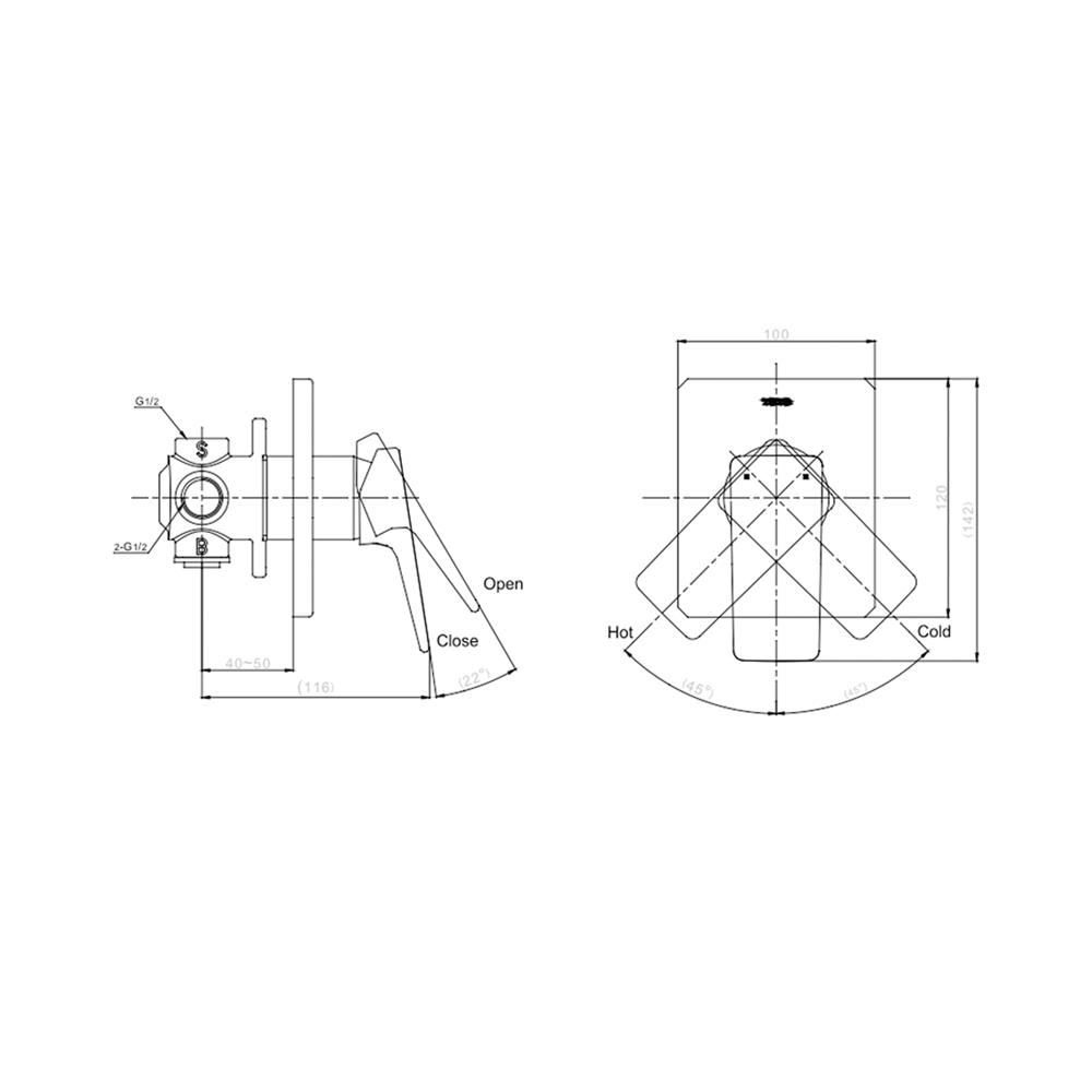 ก๊อกผสมยืนอาบ TOTO TTBR306KR