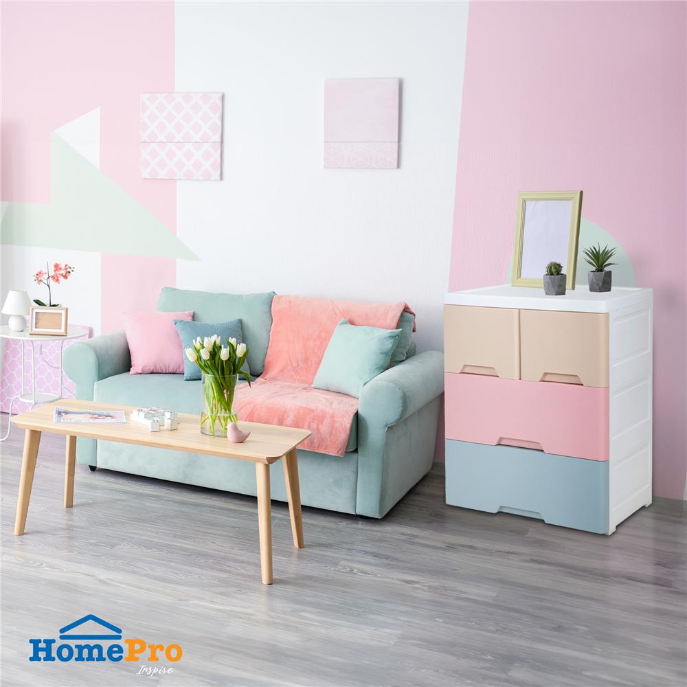 ตู้ลิ้นชัก 3 ชั้นทึบ STACKO NEAT 58x40x70.5 ซม. PASTEL