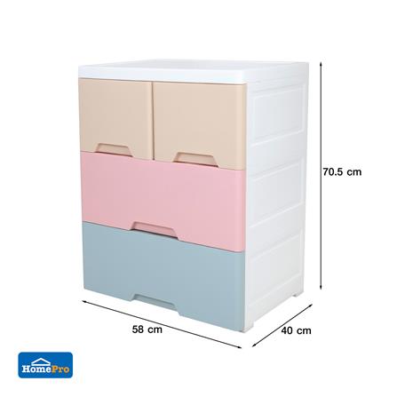 ตู้ลิ้นชัก 3 ชั้นทึบ STACKO NEAT 58x40x70.5 ซม. PASTEL_6