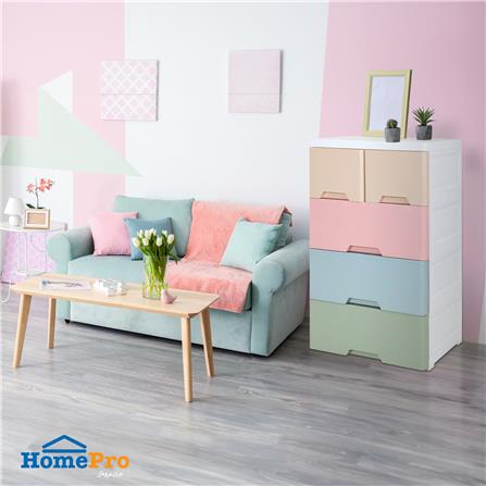 ตู้ลิ้นชัก 4 ชั้นทึบ STACKO NEAT 65x46x105 ซม. PASTEL_4
