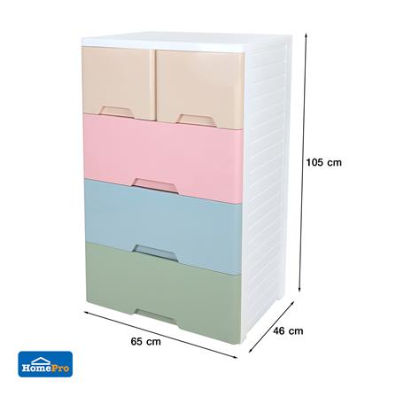 ตู้ลิ้นชัก 4 ชั้นทึบ STACKO NEAT 65x46x105 ซม. PASTEL_6