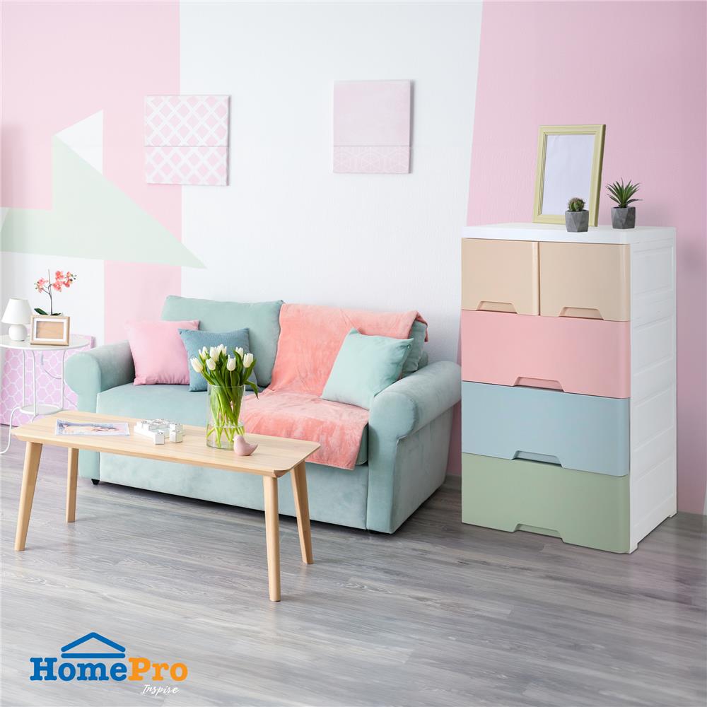 ตู้ลิ้นชัก 4 ชั้นทึบ STACKO NEAT 58x40x93.5 ซม. PASTEL