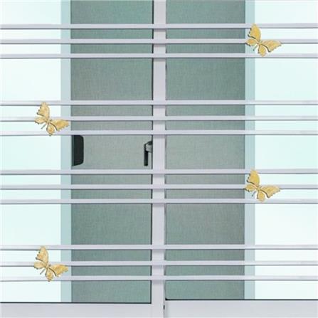 หน้าต่างบานเลื่อน อะลูมิเนียม มุ้ง เหล็กดัด MHOLARN ลายผีเสื้อ 120X110 ซม. สีขาว_1