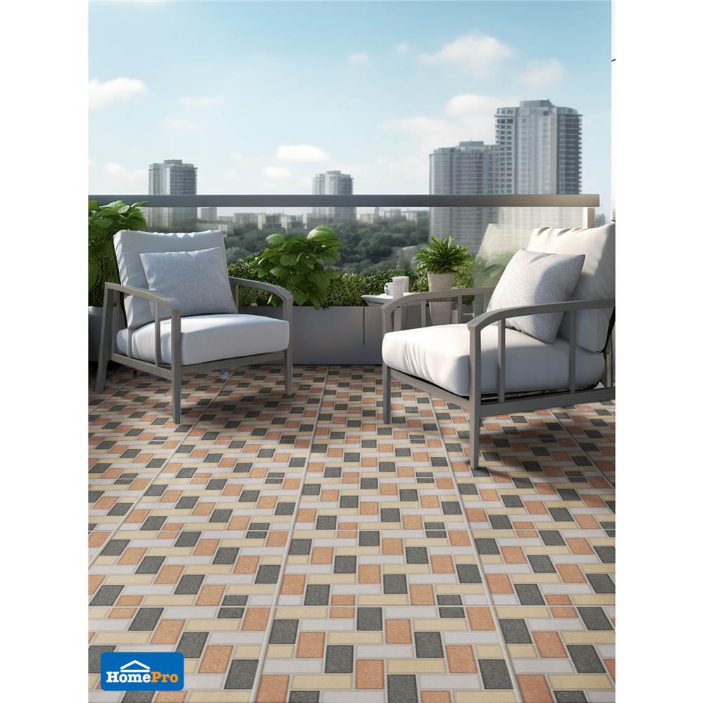 กระเบื้องพื้น 16x16 นิ้ว TARA ลายหวาย มิกซ์ น้ำตาล PM 0.96M2