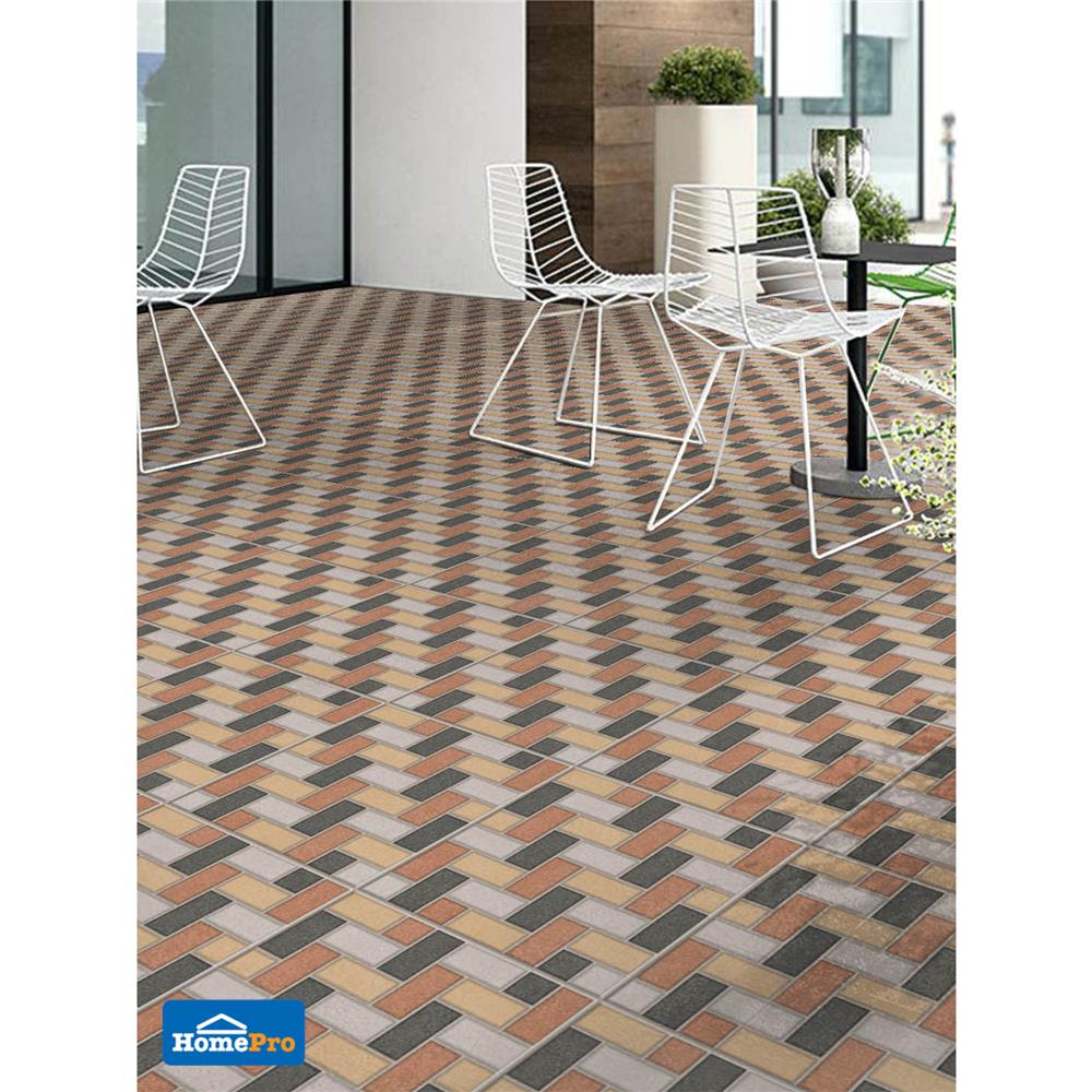 กระเบื้องพื้น 16x16 นิ้ว TARA ลายหวาย มิกซ์ น้ำตาล PM 0.96M2