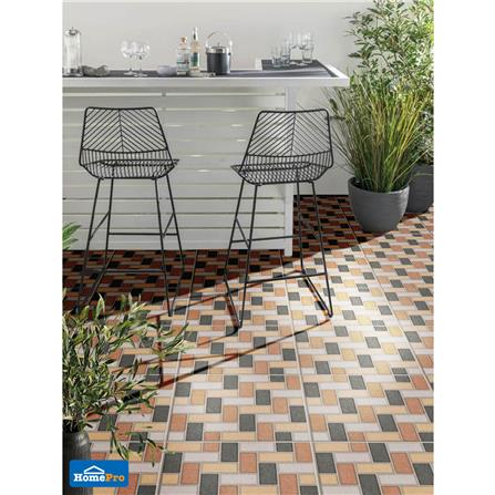 กระเบื้องพื้น 16x16 นิ้ว TARA ลายหวาย มิกซ์ น้ำตาล PM 0.96M2_2