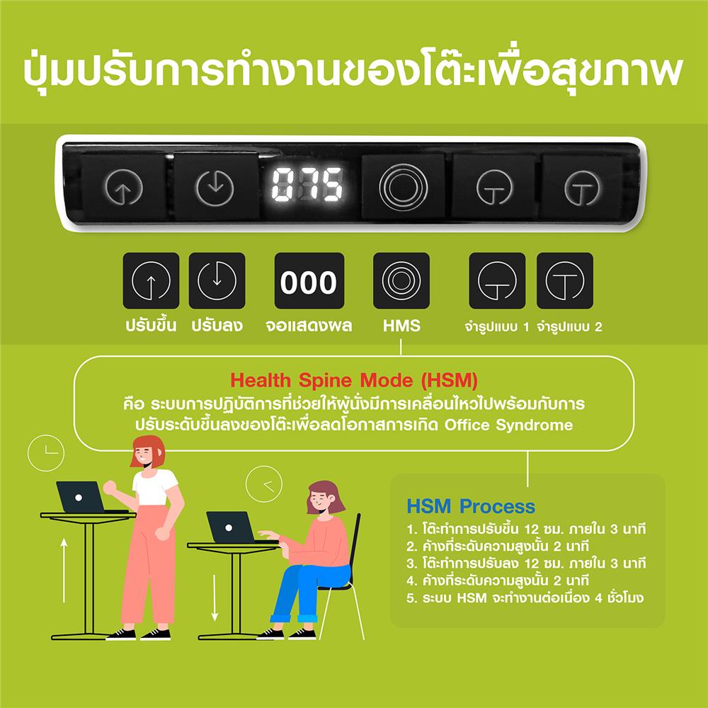 โต๊ะปรับระดับไฟฟ้า MODENA ERGOSTAND 120 ซม. สีวอลนัท/ดำ